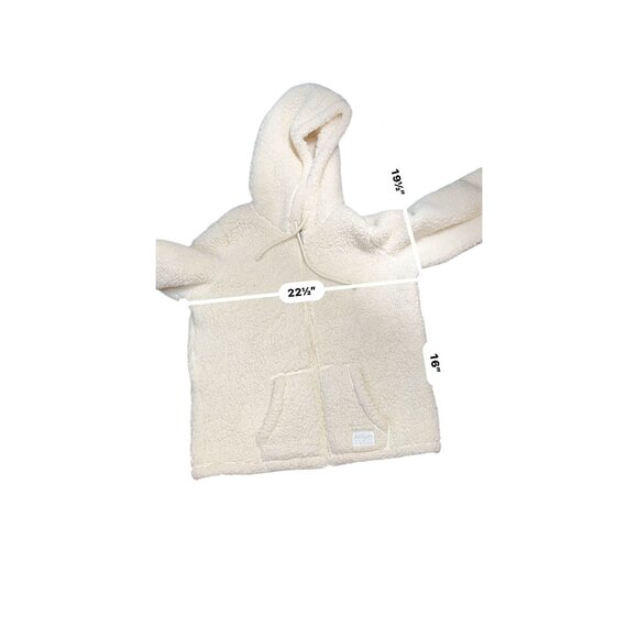 Hollister Womens Large Sherpa Hoodie Jacket Full Zip Ivory Cozy Winter Wear - Picture 9 of 9